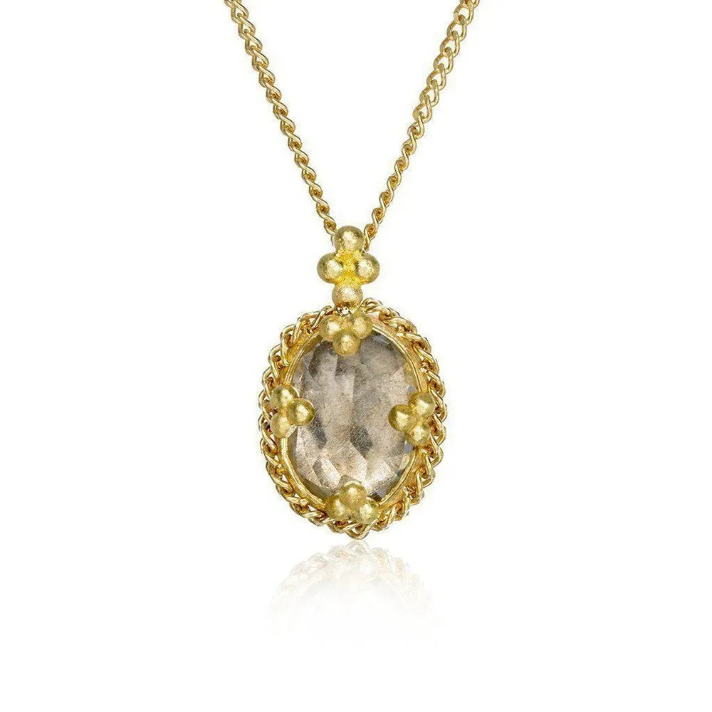 White Topaz Pendant with prongs