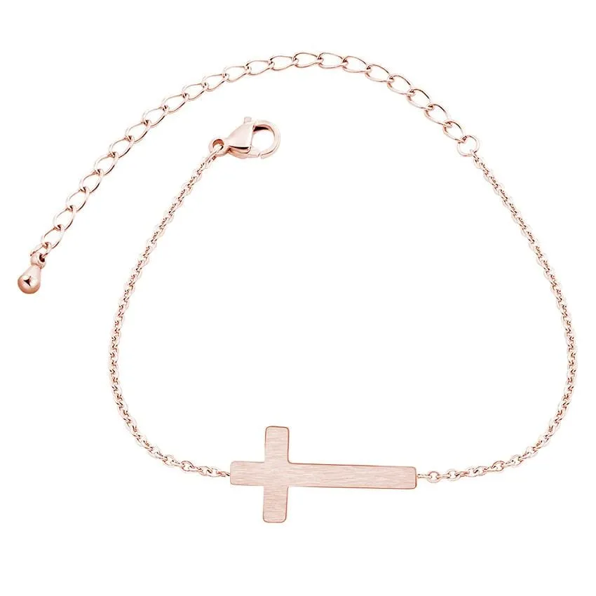 Women's Cross Bracelet <br> Sideways Cross