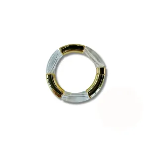 Zafino - Tube Bangle (Clear/Gold)
